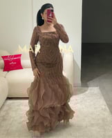 فستان دارينا (فستان موكا كلفه شك سهره وكسرات جزار)