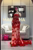 فستان ماريسا روز (فستان احمر بطانه بيج كلفه شك مور...