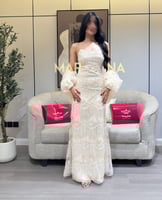 فستان ولاء (فستان بيج شك سهره وجاكت جازار )