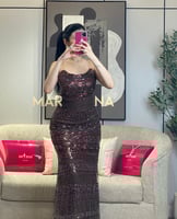 فستان يارا (فستان موكا شك سهره جاكت جزار قص ليزر)