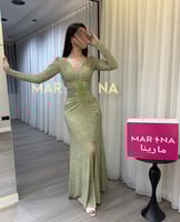 فستان قمر (فستان تفاحي استرتش وتطريز يدوي)