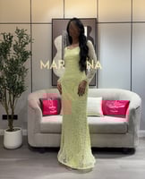 فستان سيليا (فستان ليموني كرادنه دانتيل فرنسي)