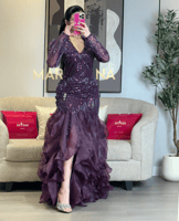 فستان لارين (فستان ليلكي كلفه شك سهره وكسرات جزار...