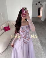 فستان ليان (فسنان موف تل وتفته مزين بكلفه سهره واك...