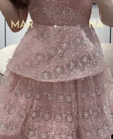 فستان خزامى (فستان وردي كلفه شك سهره طبقات)