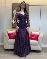 فستان مارتيا اليليكي (فستان ليلكي شك مزين بالورود...