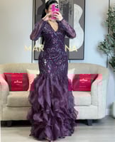 فستان لارين (فستان ليلكي كلفه شك سهره وكسرات جزار...