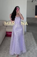 فستان سوزي (فستان موف كلفه ترتر وذيل)