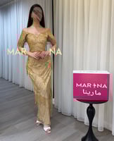 فستان ريلا (فستان ذهبي كلفه شك سهره راقيه)