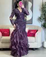 فستان لارين (فستان ليلكي كلفه شك سهره وكسرات جزار...