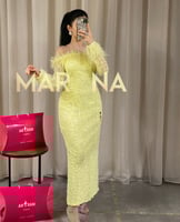 فستان هبة (فستان قطعة دانتيل لول مع أكمام وصدرية ر...