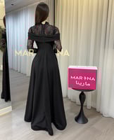 فستان ديالا (فستان اسود كريب استرتش تدخليه دانتيل...