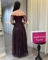 فستان بشاير (فستان توتي صدريه باربي وتطريز يدوي وك...