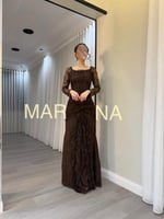 فستان ميلاف (فستان موكا دانتيل فرنسي)