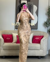 فستان غنى (فستان ذهبي شك سهره راقي)