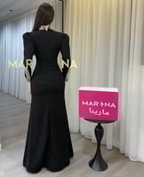 فستان غنج (فستان كريب استرتش الاصلي مزين بتطريز ال...