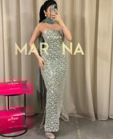 فستان ريماس (فستان قطعه لول راقي مع شال ناعم)