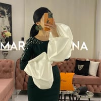 فستان عزة (فستان زيتي طويل)