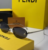 نظارة فندي بدون إطار باللون الفضي