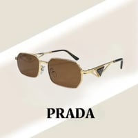 نظارة برادا 2Edge باللون الذهبي وعدسة بنية