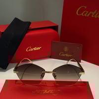 نظارة كارتير بدون أطار بتصميم هندسي باللون الذهبي...