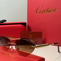 نظارة كارتير باللون الذهبي بدون إطار بعدسة باللون...