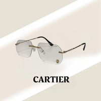 نظارة كارتير بدون إطار بذراع نحيل ذهبي وعدسة شفافة