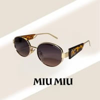 نظارة ميو ميو تايقر بعدسة بيضاوية باللون البني الم...