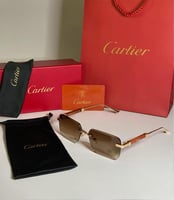 نظارة كارتيR بدون إطار بذراع خشبي