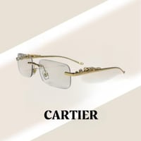 نظارة كارتير بدون إطار باللون الذهبي وعدسة شفافة
