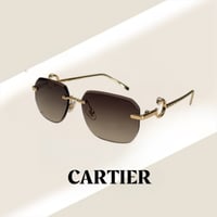 نظارة كارتير بدون أطار باللون الذهبي وشعار دائري