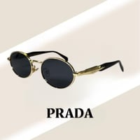 نظارة برادا باللون الاسود والذهبي