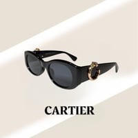 نظارة كارتير باللون الاسود وشعار الفهد الذهبي