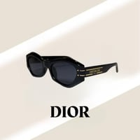 نظارة كرستن ديور اسود كامل بشعار باللون الذهبي