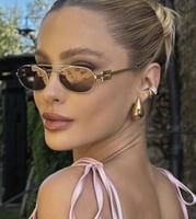 نظارة ميو ميو باللون الذهبي عدسة بني