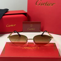 نظارة كارتير باللون الذهبي بدون إطار بعدسة باللون...