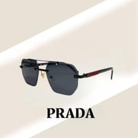 نظارة برادا بدون إطار باللون الاسود والاحمر