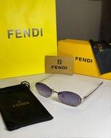 نظارة Fندي بدون إطار باللون الفضي (F)