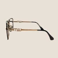 نظارة ميو ميوm عدسة كبيرة باللون الذهبي