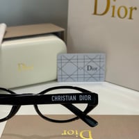 نظارة كرستن ديور بيضاوي باللون الاسود وعدسة شفافة