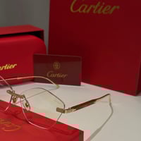 نظارة كارتير بدون أطار بتصميم هندسي باللون الذهبي...
