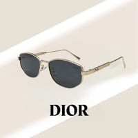 نظارة ديور بإطار معدني ذهبي وعدسة سوداء