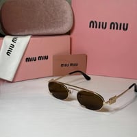 نظارة ميو ميو باللون الذهبي عدسة بني