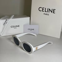 نظارة سيليN باللون الابيض بإطار بيضاوي