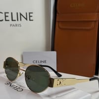 نظارة سيلين باللون الذهبي وإطار بيضاوي بعدسة خضراء