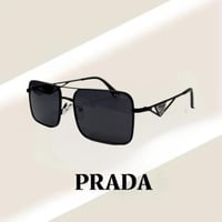 نظارة برادا باللون الاسود وعدسة مستطيلة (_)