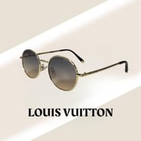 نظارة لويس فيتون باللون الذهبي بعدسة دائرية مدرجة