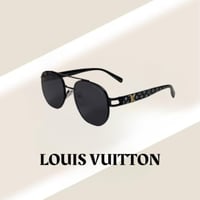 نظارة لويس فيتون باللون الاسود وذراع بنقش الماركة