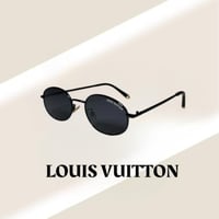 نظارة لويس فيتون بعدسة بيضاوية باللون الاسود