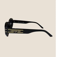 نظارة كرستن ديور اسود كامل بشعار باللون الذهبي